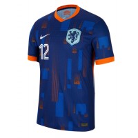 Camiseta Países Bajos Jeremie Frimpong #12 Visitante Equipación Eurocopa 2024 manga corta